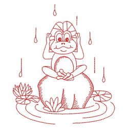 Redwork Cute Frog 09(Lg) machine embroidery designs