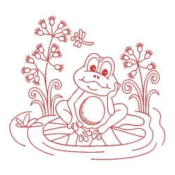 Redwork Cute Frog 10(Sm)