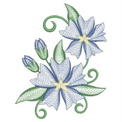 Rippled Blue Leschenaultia 05(Sm) machine embroidery designs