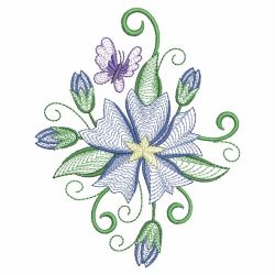 Rippled Blue Leschenaultia 07(Md) machine embroidery designs