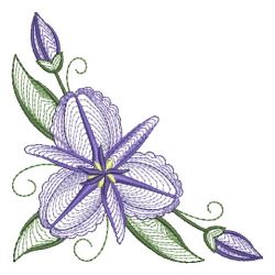 Rippled Fringe Lily 03(Md) machine embroidery designs