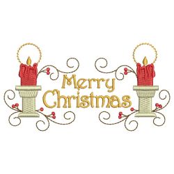 Heirloom Christmas Candles 06 machine embroidery designs