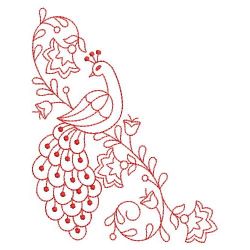 Redwork Heirloom Peacocks 03(Lg) machine embroidery designs