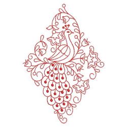 Redwork Heirloom Peacocks 04(Lg) machine embroidery designs