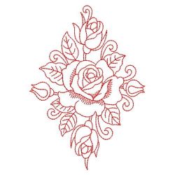 Redwork Romantic Roses 05(Md) machine embroidery designs