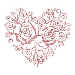 Redwork Romantic Roses 12(Sm)