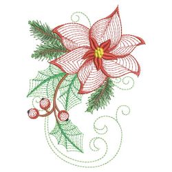 Rippled Christmas Poinsettia 02(Sm) machine embroidery designs