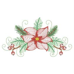 Rippled Christmas Poinsettia 03(Lg) machine embroidery designs