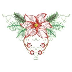 Rippled Christmas Poinsettia 05(Sm) machine embroidery designs