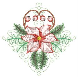 Rippled Christmas Poinsettia 07(Sm) machine embroidery designs