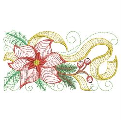 Rippled Christmas Poinsettia 08(Lg) machine embroidery designs