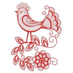 Redwork Folk Art Birds 01(Sm) machine embroidery designs