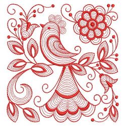 Redwork Folk Art Birds 07(Lg) machine embroidery designs