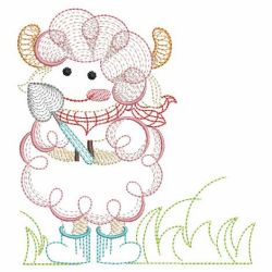 Rippled Sheep in Garden 01(Sm) machine embroidery designs