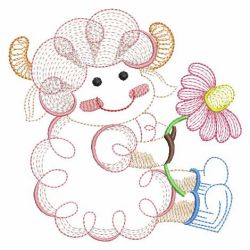 Rippled Sheep in Garden 02(Lg) machine embroidery designs