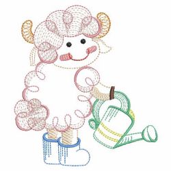 Rippled Sheep in Garden 03(Lg) machine embroidery designs