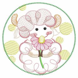 Rippled Sheep in Garden 05(Lg) machine embroidery designs