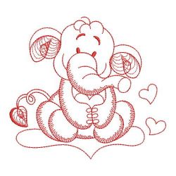 Redwork Cute Elephant 01(Md) machine embroidery designs