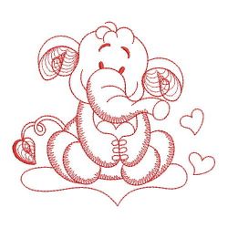 Redwork Cute Elephant(Sm) machine embroidery designs
