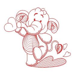 Redwork Cute Elephant 02(Lg) machine embroidery designs