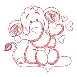 Redwork Cute Elephant 05(Lg)