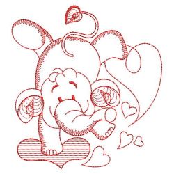 Redwork Cute Elephant 08(Lg) machine embroidery designs