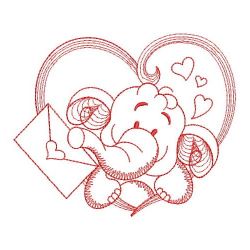 Redwork Cute Elephant 10(Lg)