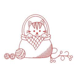 Redwork Country Cat 02(Sm) machine embroidery designs
