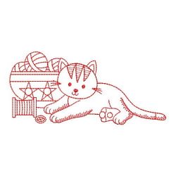Redwork Country Cat 03(Lg) machine embroidery designs