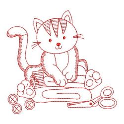 Redwork Country Cat 04(Sm) machine embroidery designs