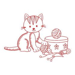 Redwork Country Cat 05(Lg) machine embroidery designs