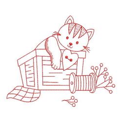 Redwork Country Cat 06(Lg) machine embroidery designs