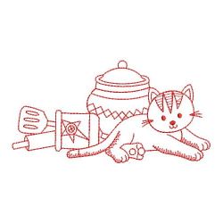 Redwork Country Cat 09(Md) machine embroidery designs