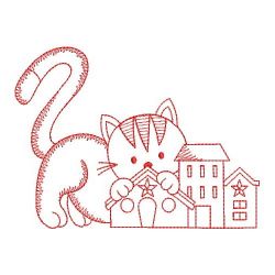 Redwork Country Cat 10(Sm) machine embroidery designs