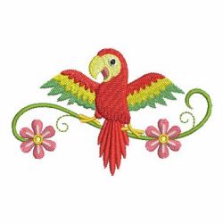 Cute Colorful Parrots 02 machine embroidery designs
