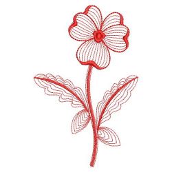 Redwork Pippled Pansy(Sm) machine embroidery designs