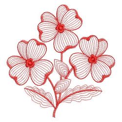 Redwork Pippled Pansy 03(Sm) machine embroidery designs