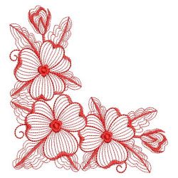 Redwork Pippled Pansy 05(Lg) machine embroidery designs
