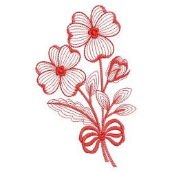 Redwork Pippled Pansy 07(Lg) machine embroidery designs