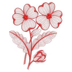 Redwork Pippled Pansy 11(Sm)
