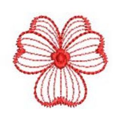 Redwork Pippled Pansy 13(Sm)