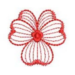 Redwork Pippled Pansy 13(Lg)