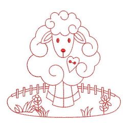 Redwork Country Sheep(Lg) machine embroidery designs