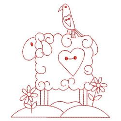 Redwork Country Sheep 02(Lg) machine embroidery designs