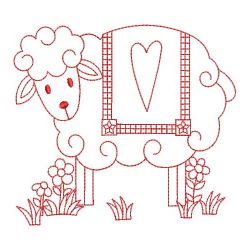 Redwork Country Sheep 07(Lg) machine embroidery designs