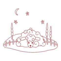 Redwork Country Sheep 08(Lg) machine embroidery designs