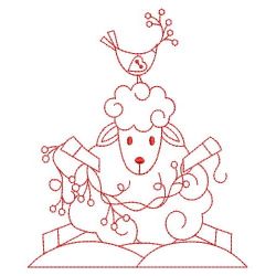 Redwork Country Sheep 09(Md) machine embroidery designs