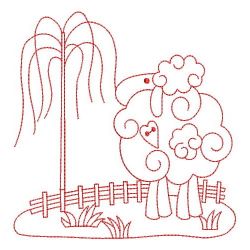 Redwork Country Sheep 10(Md) machine embroidery designs