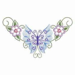 Rippled Butterfly Corner 01(Md) machine embroidery designs