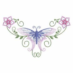 Rippled Butterfly Corner 03(Lg) machine embroidery designs